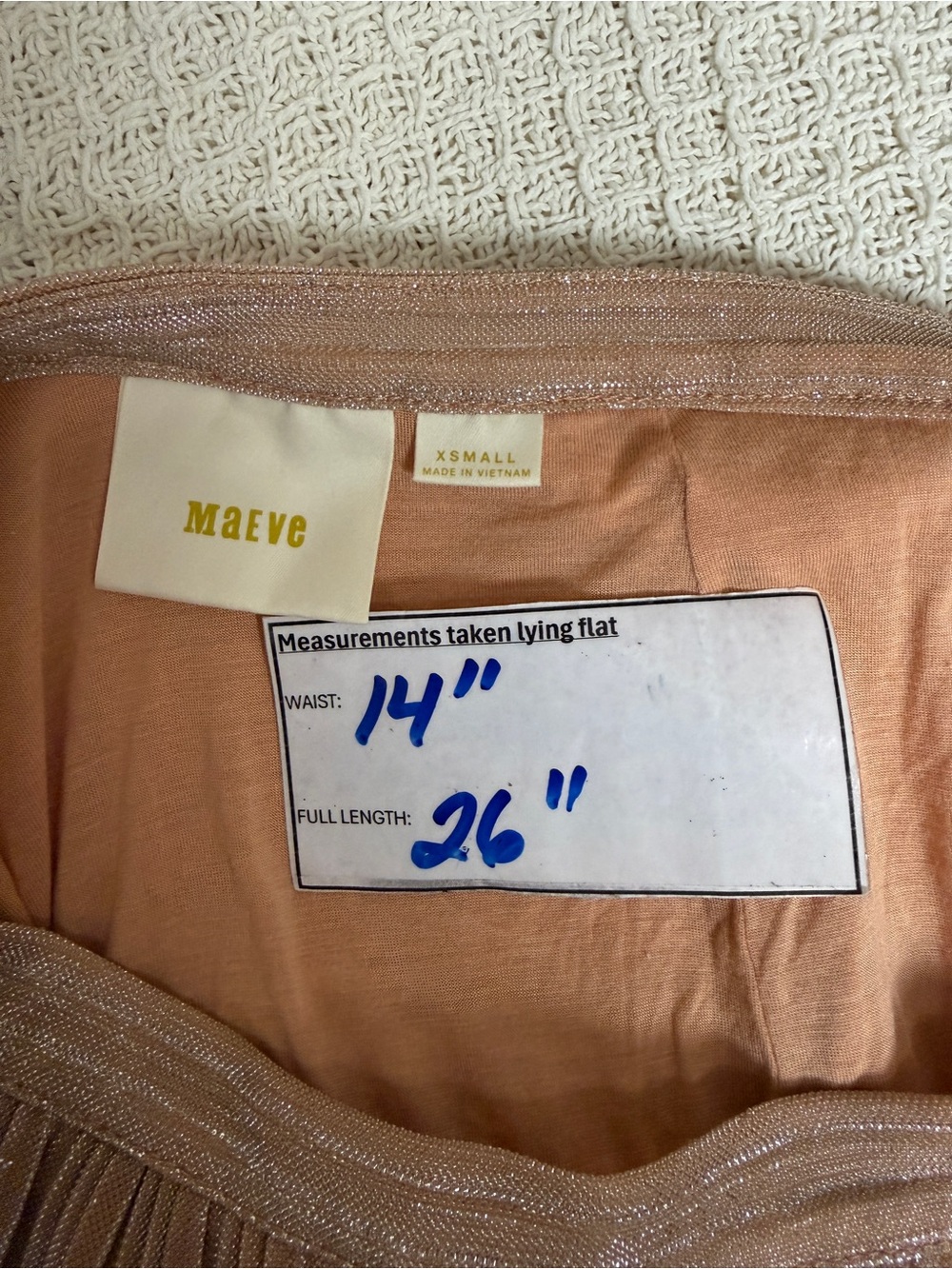 Anthropology Maeve Rose Gold Skirt Size XS - Picture 6 of 6